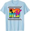 MTV Beach Island Flamingo Logo Vintage Graphic TShirt MTV Sunset Shape Boombox Checker Design Tee Top Unisex on The Moon Outfits