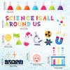 67Pcs Science Bulletin Board Decoration Science is All Around Us Classroom Decor Chemistry Lab Apparatus Paper Cutouts for Back to School Home