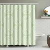 Green White Striped Shower Curtain For Bathroom Decor Waterproof Shower Caddies