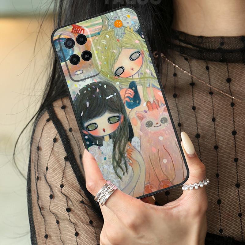 Cartoon Aesthetic Aya Takano Case For Oppo A80 A60 A40 A17 A57 A77 A74 A54 A94 A78 A98 A18 A38 A58 A96 A76 A16 A15 A5 Pro