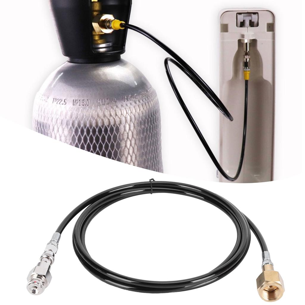 W21.8-14 Soda Hose Adapter Kit CO2 Cylinder Refilling Tube Accessories 100in Black