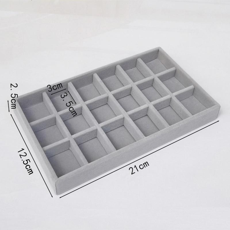 Soft Velvet Stackable Jewelry Tray Case Jewelry Display Storage Box Portable Ring Earrings Necklace Organizer Box Jewelry Holder