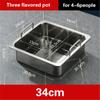 Extra thick stainless steel square hot pot Stewed Mandarin Duck with Ears Hotpot for induction cooker Mother and son pot hotpot