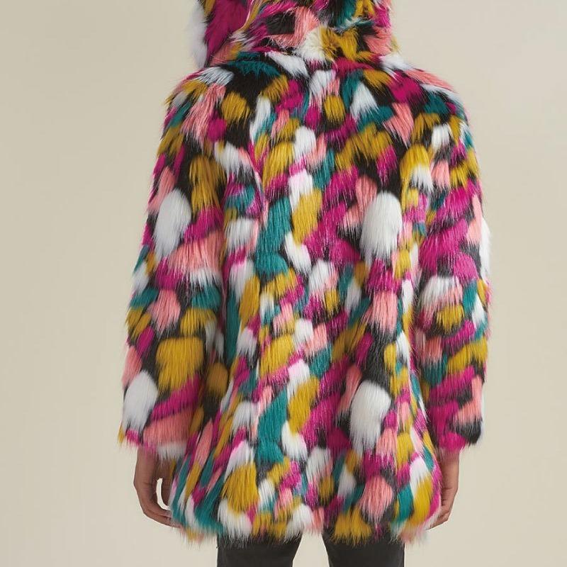 Winter Men's Imitation Fox Fur Coat Hooded Medium and Long Loose Coat Fluffy Coat