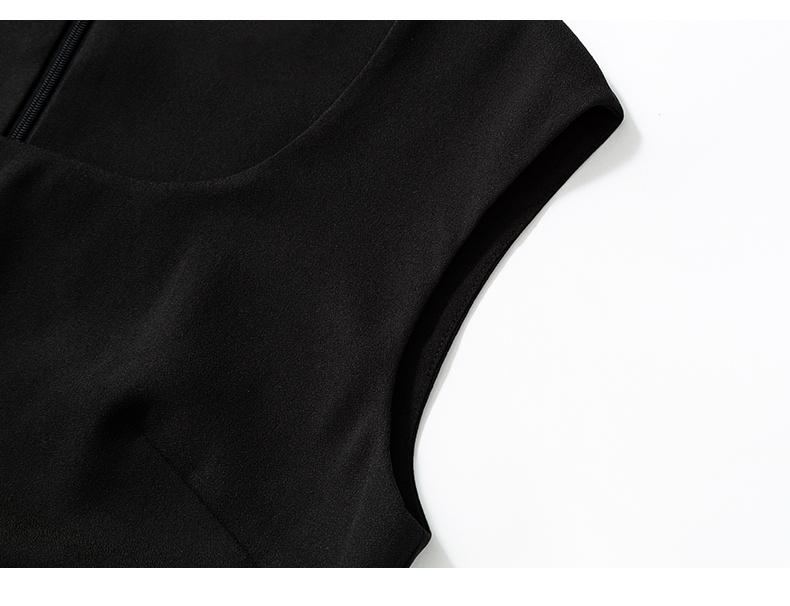 Ditu's New Acetic Acid Swan Neck Sexy Waist Slimming Fashion Elegant Sleeveless Dress