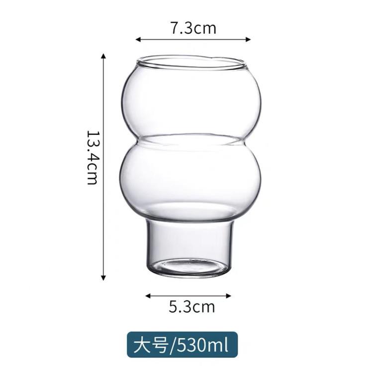 Transparante Glazen Beker Hoge Borosilicaat Hittebestendig Whiskey Wijn Yoghurt Dessert Beker Huisbar Drinkgerei Kalebasvorm Waterbeker