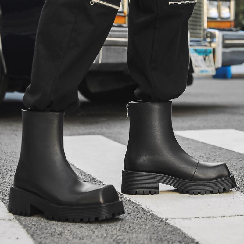 Fashion Casual men's thick soled boots Fashion designer's New style Outdoor leisure party Trendy Youth Hairstylist Nightclub Shoes