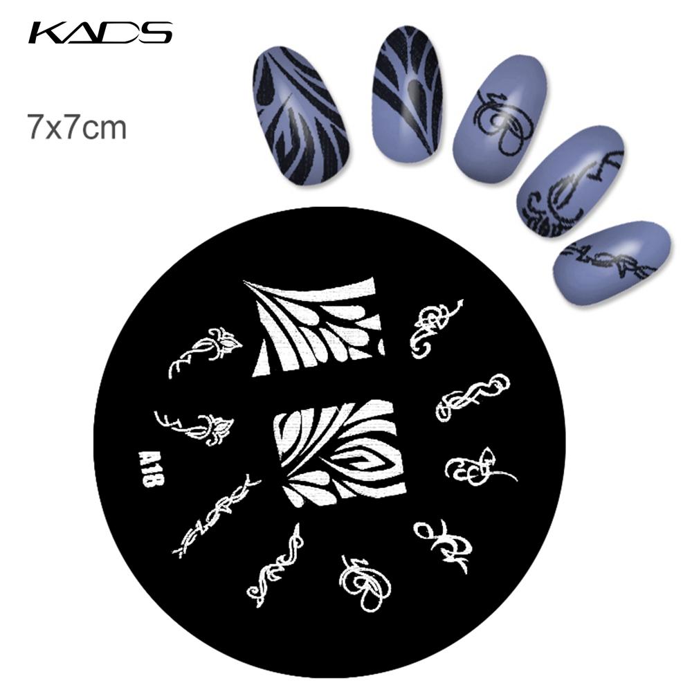 KADS 1PC Round Stainless Steel Nail Art Nail Stamping Plates Manicure Stamp DIY for Nail Templates Classic Series Tools