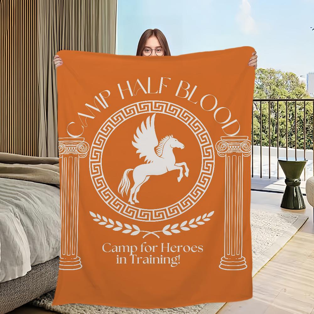 P-Percy J-Jackson Camp Half-Blood Blanket Flannel warm comfort soft plush blanket For Picnic Beds Sofas Homes And Bedrooms