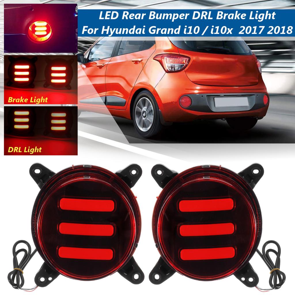 Car Waterproof LED Rear Bumper DRL Brake Light For Hyundai Grand I10