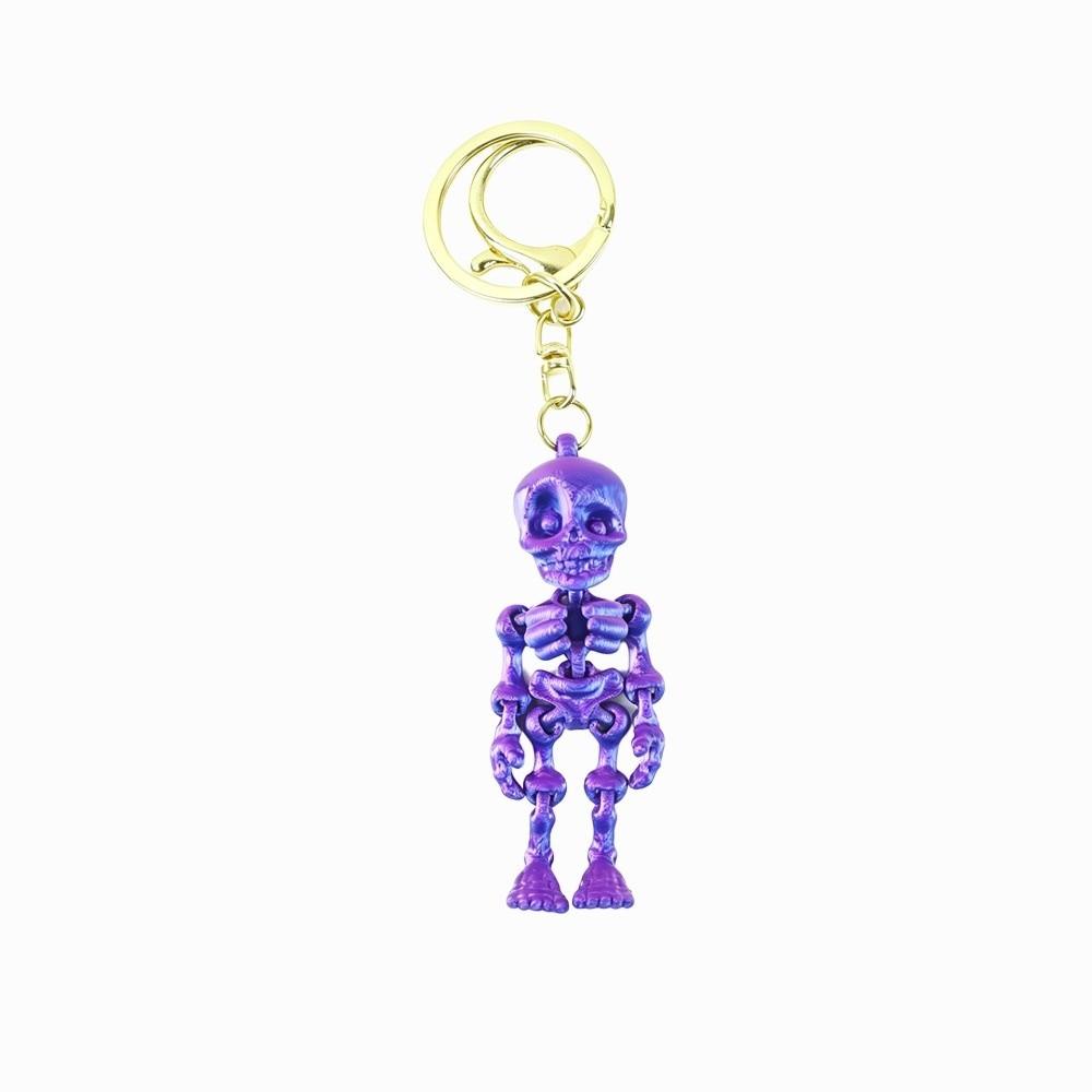 Flexible Movement 3D Printed Key Chain 3D Printing Skull Bag Pendant Backpack Charm