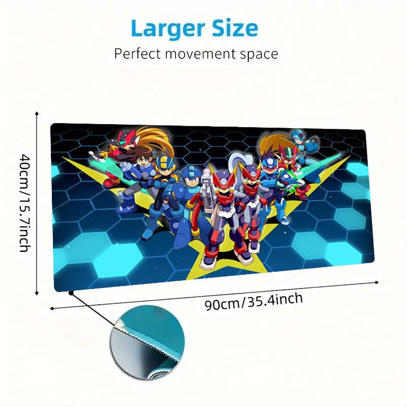 Mega man Color Mouse Pad Large Gaming Table Cushion Non-slip Laptop Tablet Big Mousepad XXL Mat Mini PC Playmat With Lock edge