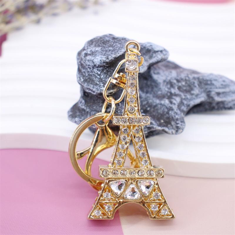 Moda Torre Eiffel Pedrería Colgante para Mujer Aleación Colgante de Coche Joyería Accesorios para Llaves Regalos para Niños Encanto para Bolso