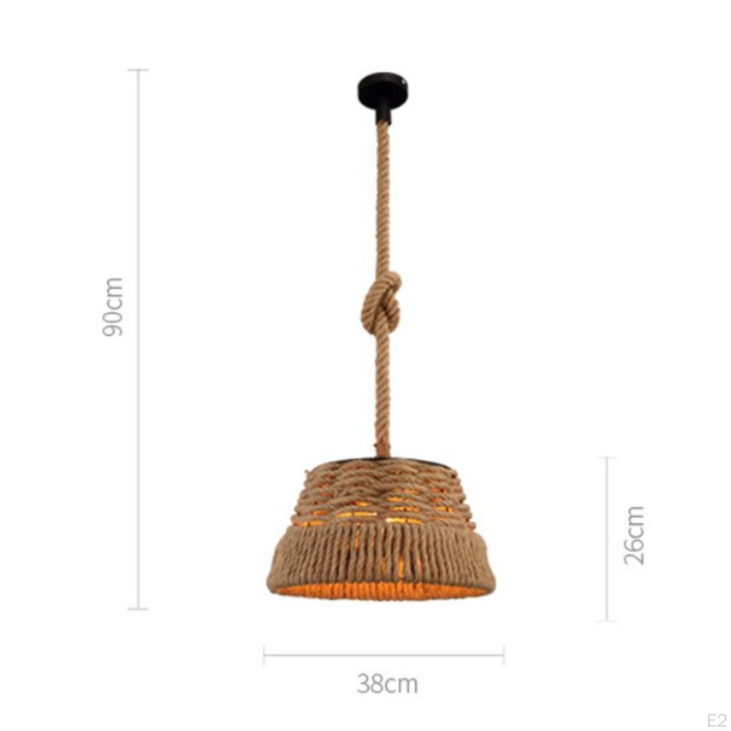 Rural Woven Pendant Ceiling Light Fixture E27 Restaurant Cafes Hallway Hall Office Hanging Lamp