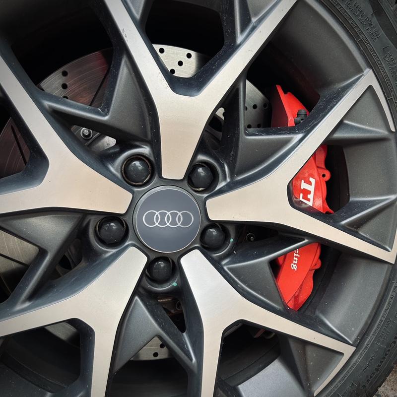 4Pcs 56+60mm Car Wheel Center Hub Caps Stickers Auto Rim Cover Accessories For 0vhbm S line RS Quattro A3 A4 A6 A5 Q5 A1 Q7 Q3 Q2 vhbm0