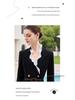 Spring/Summer Mid-Sleeve Black Ruffle Collar Professional Slimming Double-Breasted High-End Women's Dress