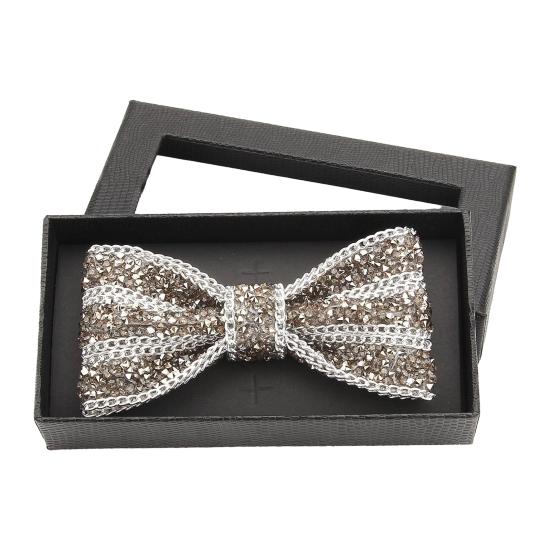 Men Bow Tie Adjustable Fit Shiny Rhinestone Design Neck Tie Weddings Groomsmen Business Formal Occasions Accessories