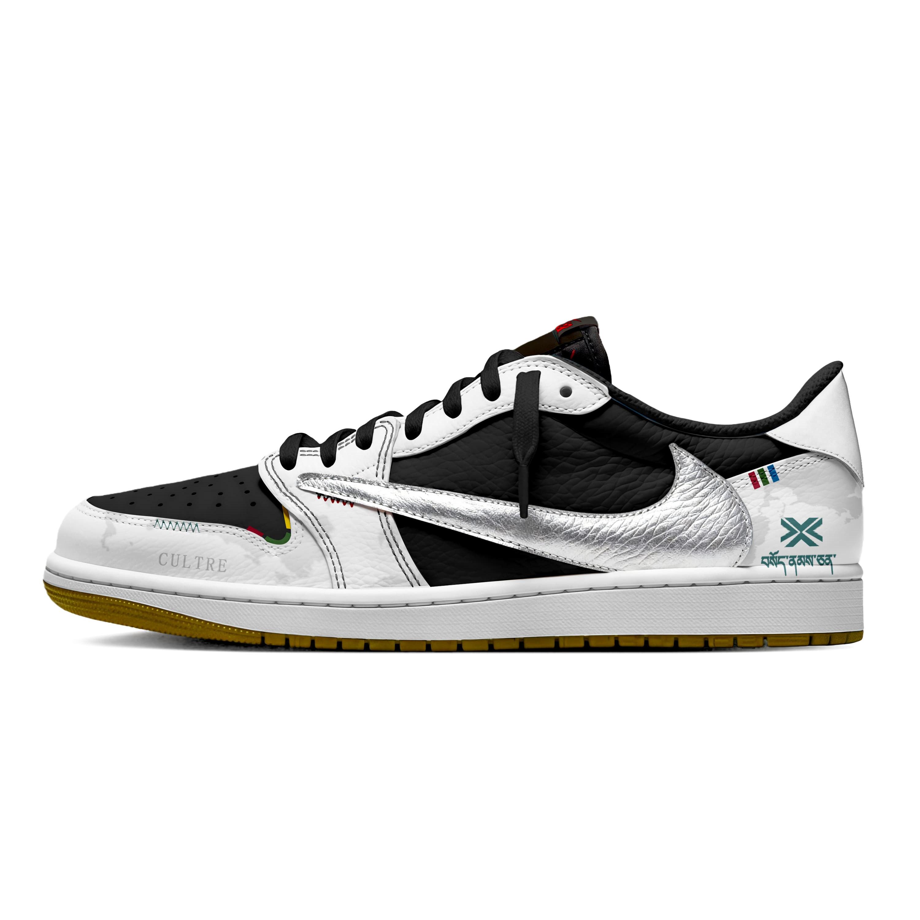 

Jordan x Travis Scott Air Jordan 1 Silver Hook Navy Blue Plaid 7.0 Low Slip Resistant Low top Vintage Basketball Shoes DZ4137-700(Team1897-) 42.5