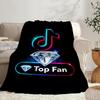 Neon Tiktok Logo Art Portable Blanket/Soft Blanket Bedding Blanket Suitable for Travel Camping Living Rooms Offices Sofas Fan Gifts
