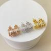 Twist Hufeisen Stecker Damen Voll-Diamant Ohrringe