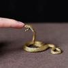Vintage Copper Snake Ornament Decorations Tea Pet Antique Animal Boa Figurines Miniatures Home Decor Accessories