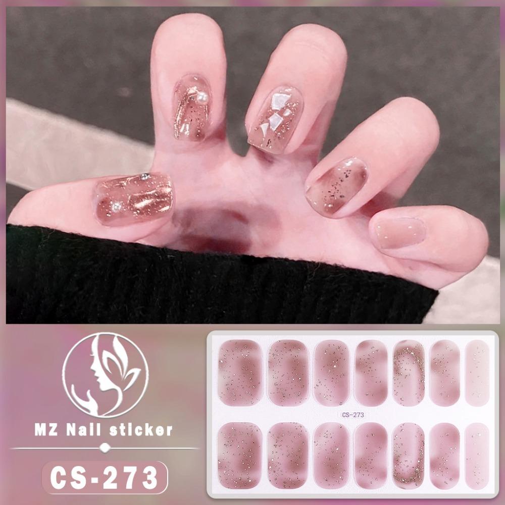 New Waterproof Bake-on Gel Nail Film, Full Sticker, New Year Nail Art Film, Nail Paper Film, Paper Patch