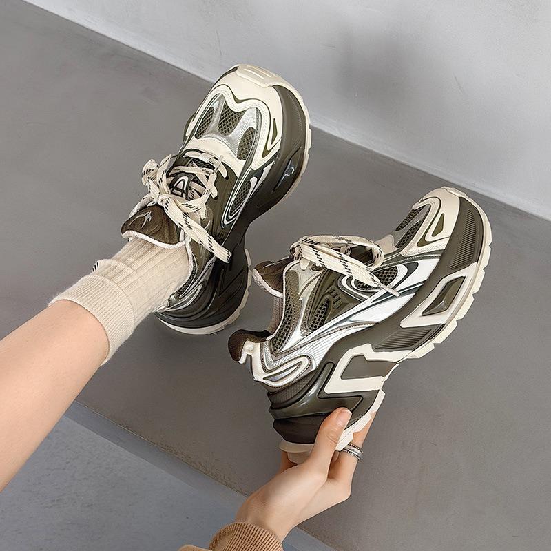 Daddy shoes men's autumn new models heightened thick-soled breathable mesh fashion trend couple mecha casual shoes women