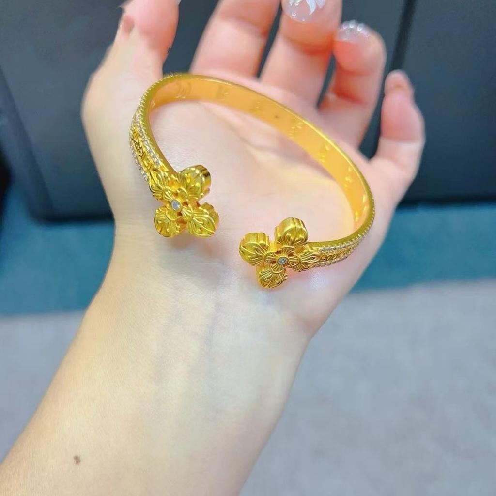 Double Cross Vajra Open Bracelet Women's Light Luxury and High-end Bracelet