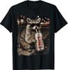 Lustiger Waschbär trinkt Diät-Limonade Lustiges Tier-Meme Waschbär T-Shirt