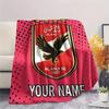 Custom Name Al Ahly SC Flannel Blanket, High quality Comfortable for All Seasons, Home Decor, Warmth and Comfort