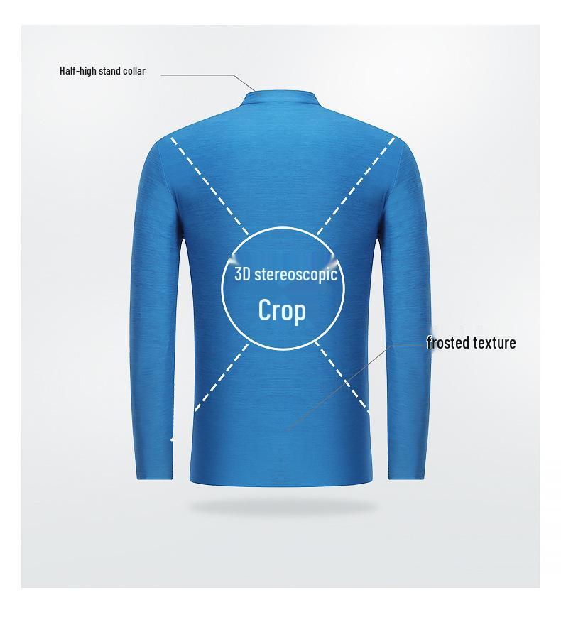 Men's Autumn/Winter Slim Fit Quick-Dry Half-Zip Long Sleeve Sports Top