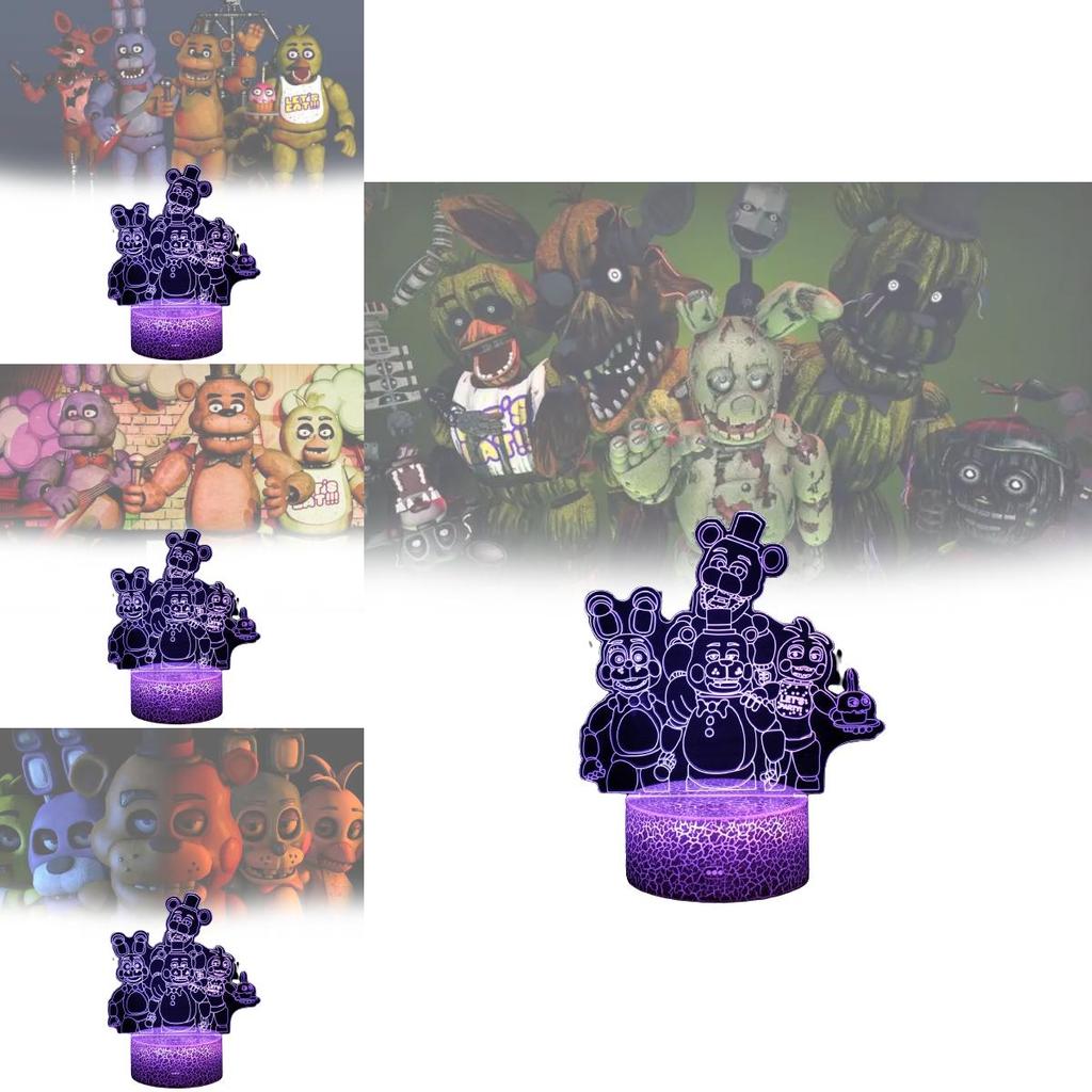 Luce Notturna a LED Animali Five Nights At Freddys con Telecomando per Decorazione Camera dei Bambini