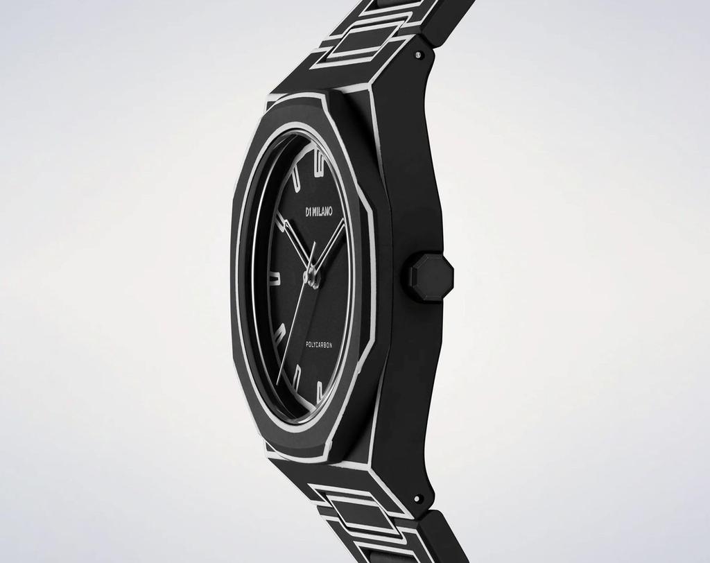 D1 Milano Men's PCBJ33 Polycarbonate Watch Black Sketch 40.5mm