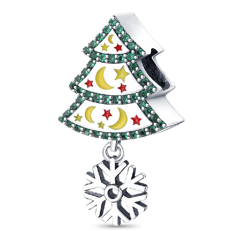 Copper Green Christmas Tree Pendant Christmas Party Beads Original Pendants Bracelet Charm Jewelry Party Diy Gifts