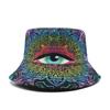 Bocca Cartoon Eyes Bucket Hat Graffiti Printing Pattern FisherUnisex Hats Double Sides Panama Cap Unisex Women Sun Outdoor New Style