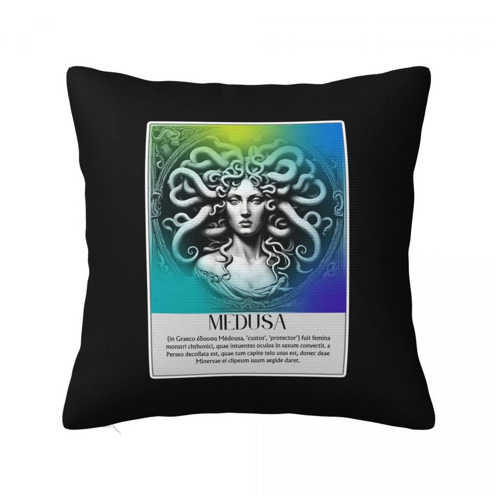 Ancient Greece Medusa Gorgon Vintage Style Square Pillowcase Cushion Cover Pillow Case Throw Pillow Cover for Home Bedroom Car