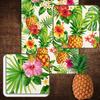 Linen Summer Pineapple Table Runner Tropical Hawaiian Luau Indoor Outdoor Party Table Cover Decoration Home Kitchen Dining Room (13" x 72")