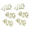 6pcs Metal Alloy 3D Snake Dragon Nail Charms Glitter Decorations for DIY Manicure Easy To Apply and Remove