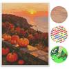 Halloween Pumpkin Sunset Landscape Diamond Painting Kit Handmade Diy Painting Home Decoration Painting
