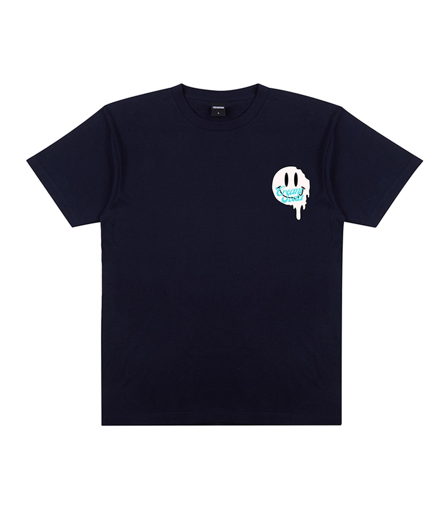Cream Soda Lab Lab Smile Flow Short Sleeve T-Shirt Navy L