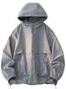 Herren Kapuzen-Sonnenschutzjacke Sommer Ultra Dünn Reißverschlusstasche Windjacke Elastische Bündchen Outdoor Wandern Angeln Hautschutzjacken