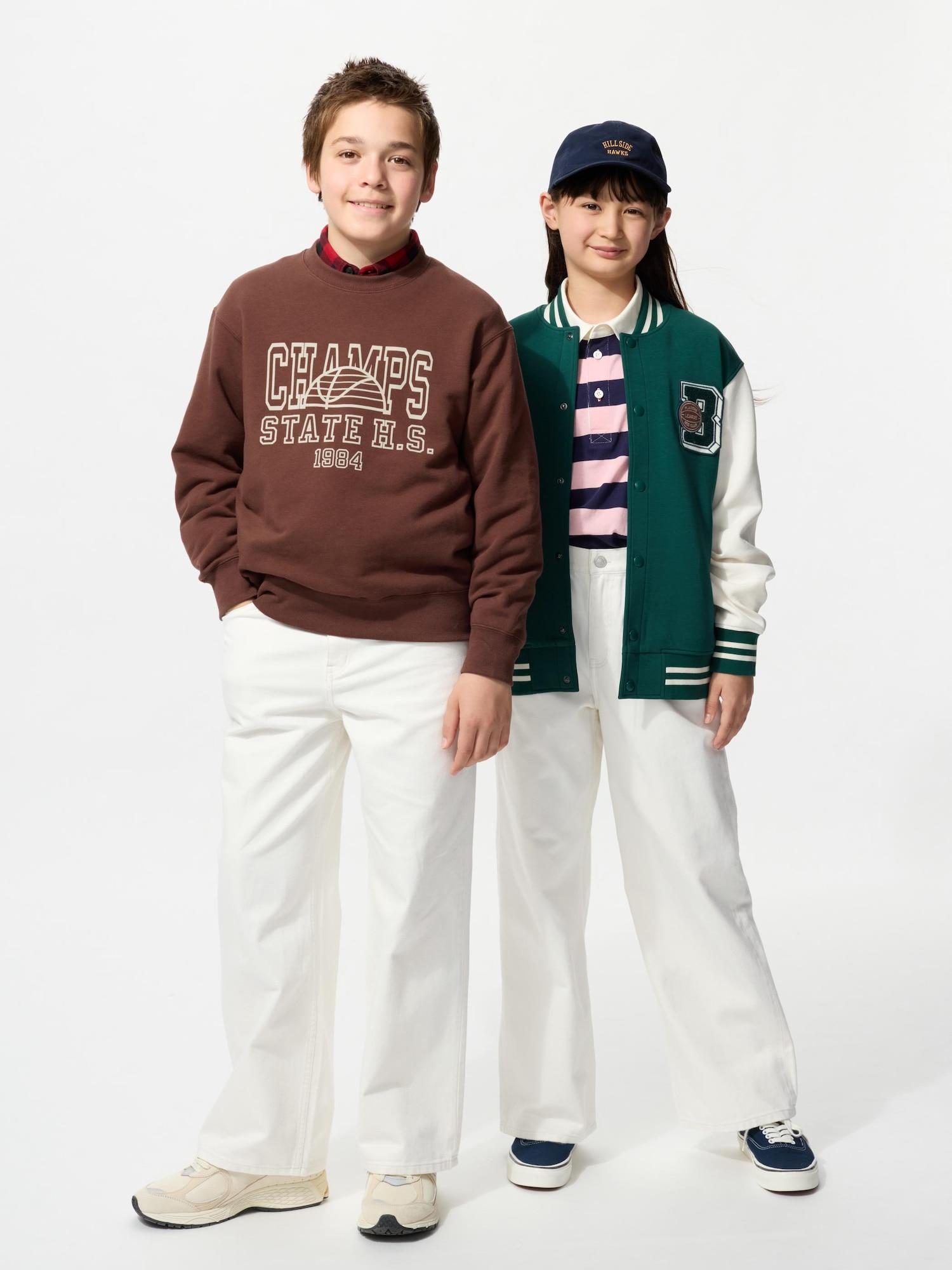 

Uniqlo Детские прямые джинсы широкого кроя однотонные 01 OFF WHITE/KIDS 100