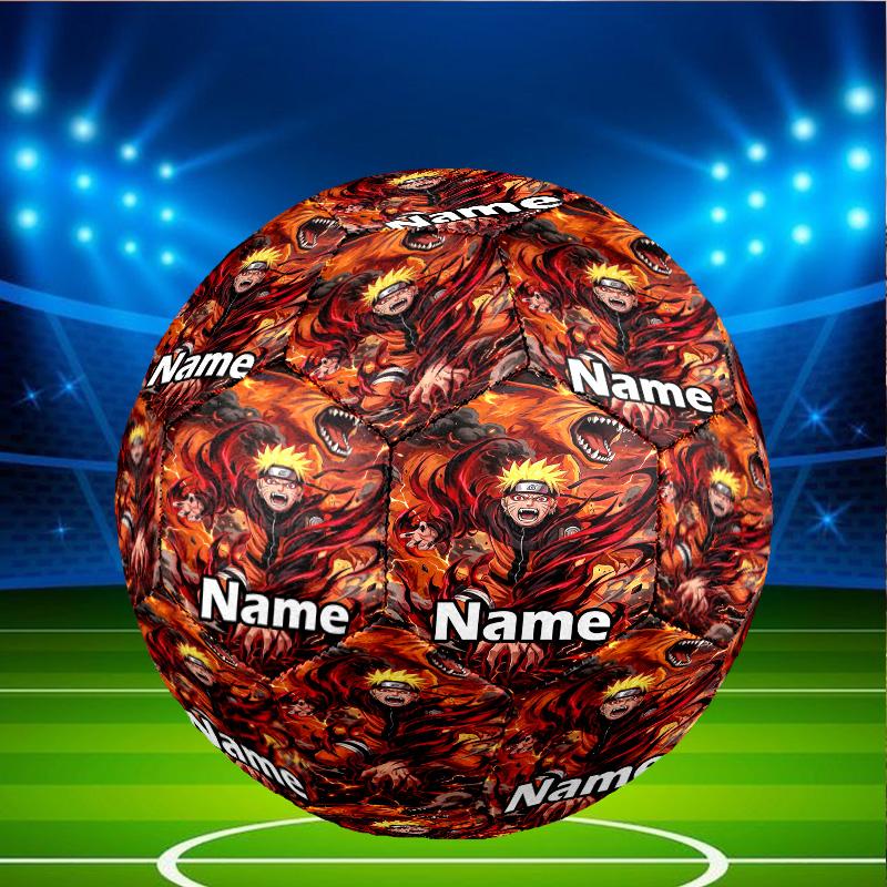 Custom Name Personalized Demon Slayer Print Size 5 Soccer Ball Training & Match Football, for Team, Kicking, Gift for Football