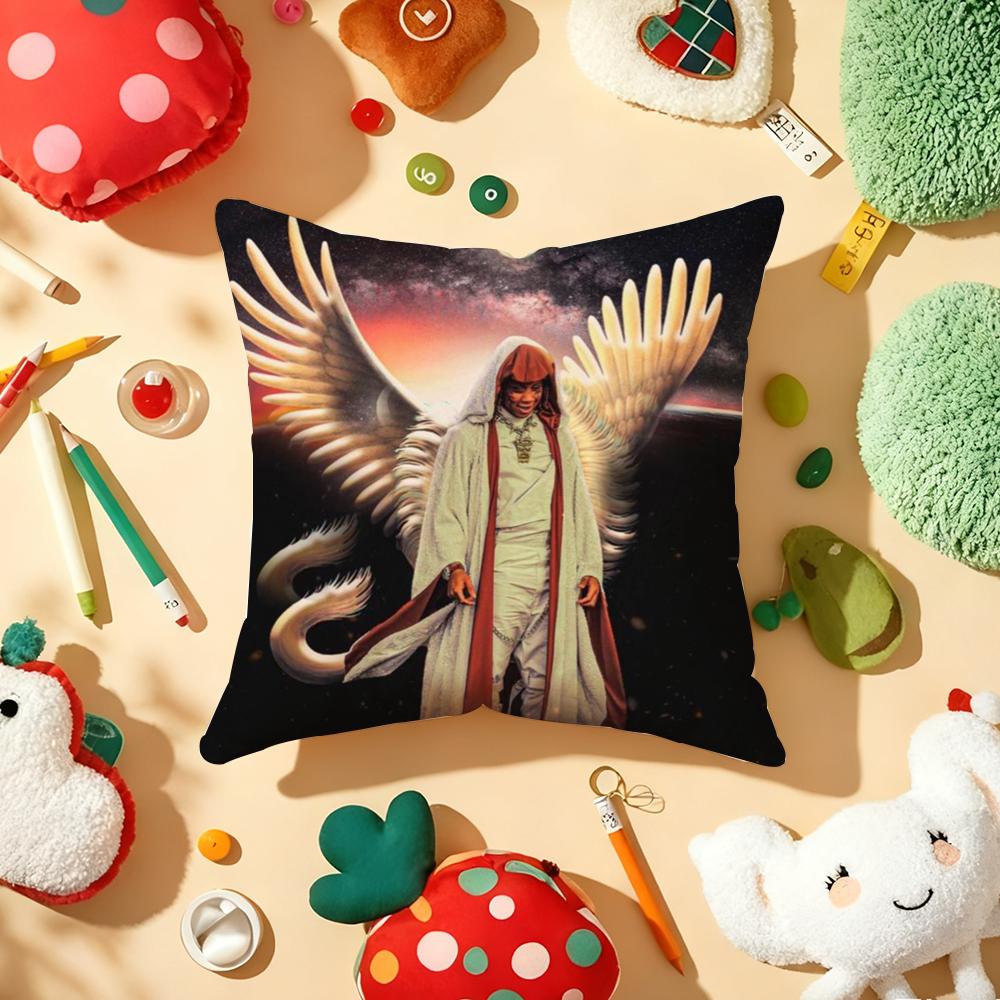 Rapper T-Trippie Cool R-Redd Cushion Cover Plush Fabric Soft Double-Sided Printed Sofa Warm Winter Home Gift Pillow Cover