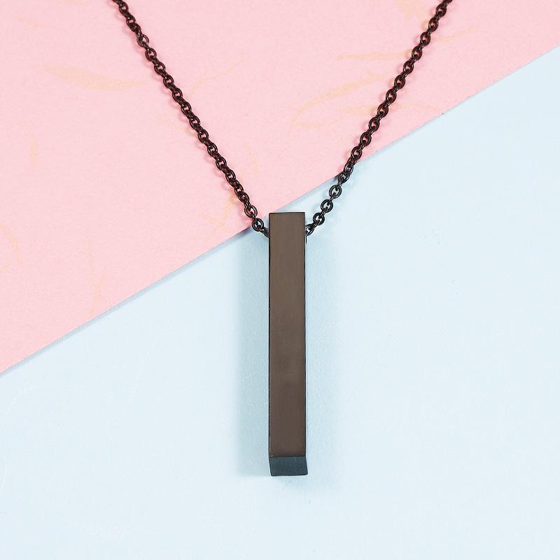 10pcs 5*40mm Simple Glossy Stainless Steel Mirror Polish Rectangular Three-Dimensional Necklace For Friends Lover's Gift