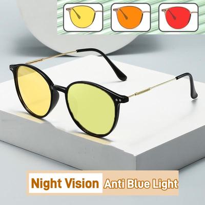 Specjalne Okulary Przeciwsłoneczne do Jazdy Nocą Męskie Korekcja Krótkowzroczności Noc/Dzień Podwójnego Zastosowania Kierowcy Rozjaśniające Okulary Nocnego Widzenia z Żółtym Szkłem