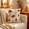 Decorative Throw Pillow Cases Autumn Embroidered Pillowcase, Mushroom Leaf Cover, 18"x18" 20"x12" Farmhouse Bedroom Accessories Cover for Sofa Living