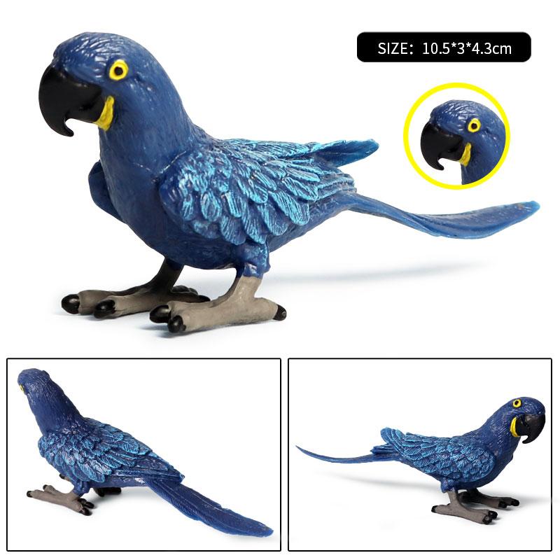 Oenux Bird Forest Animal Parrot Macaw Cockatiel Cockatoo Agapornis Puffin Model Solid PVC Garden Decoration Education Kids Toy