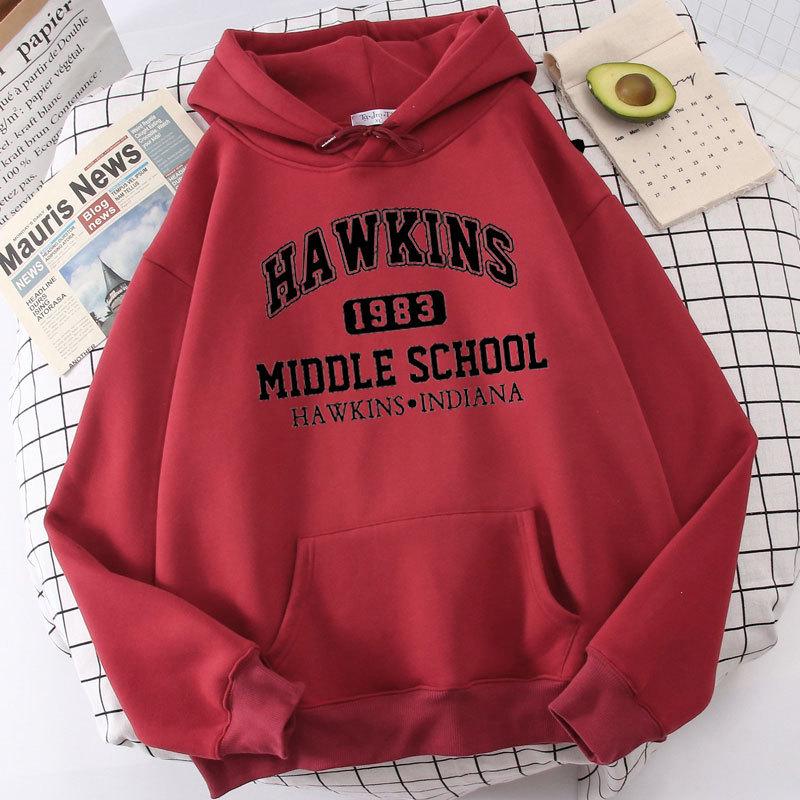 1983 School Print Hoodie - Autumn/Winter Fashion Hip Hop Sweatshirt