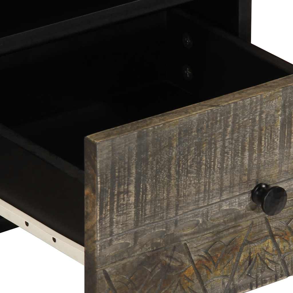 Szafka Rtv Jasnoszara 70X33,5X46 Cm Drewno Lite Mango